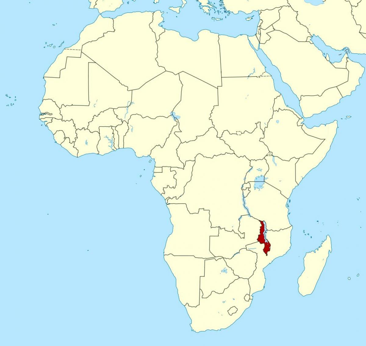 Malawi konum haritası Afrika haritası 