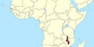 Dünya haritası üzerinde Malavi konumu 
