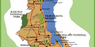 Malawi ve çevre ülkeler haritası 