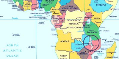 Dünya haritası Malavi ülke 