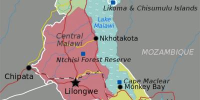 Malawi Gölü Afrika haritası 